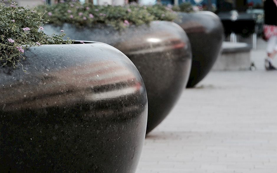Bac à plantes MARTE rond en pierre