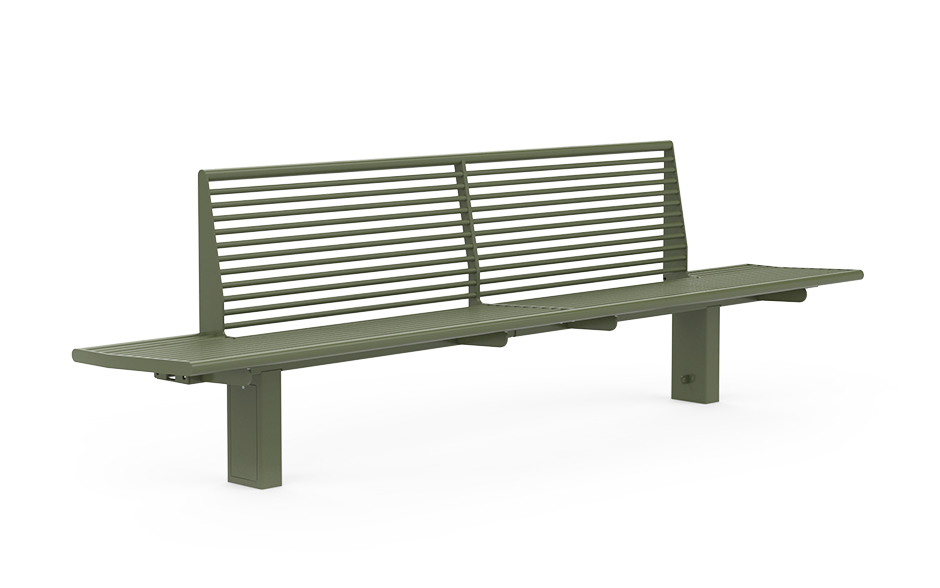 Calidum Light banc simple face avec dossier en acier