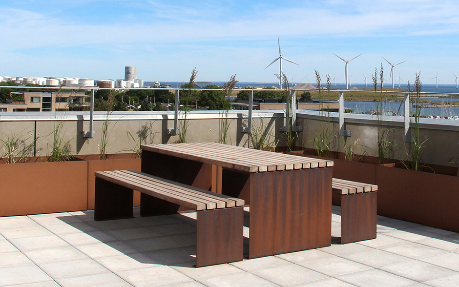 LINN set de pique-nique acier Corten & bois