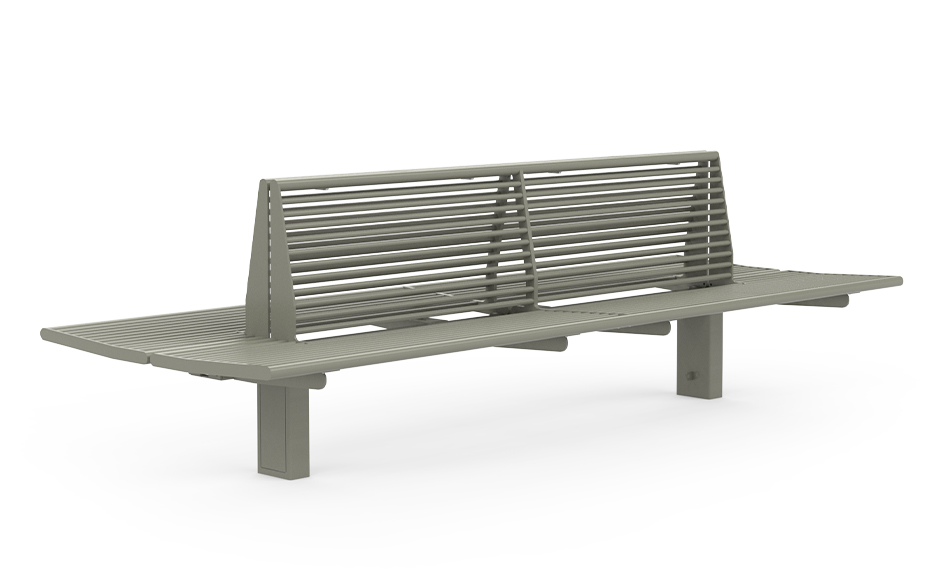 Calidum Light banc double-face avec dossier en acier
