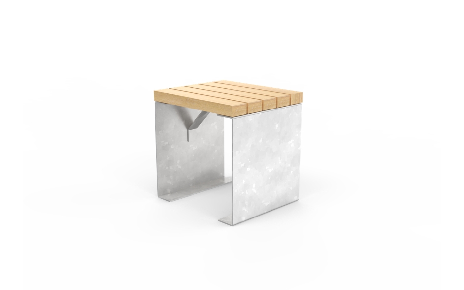 LINN tabouret ou table d'appoint acier & bois