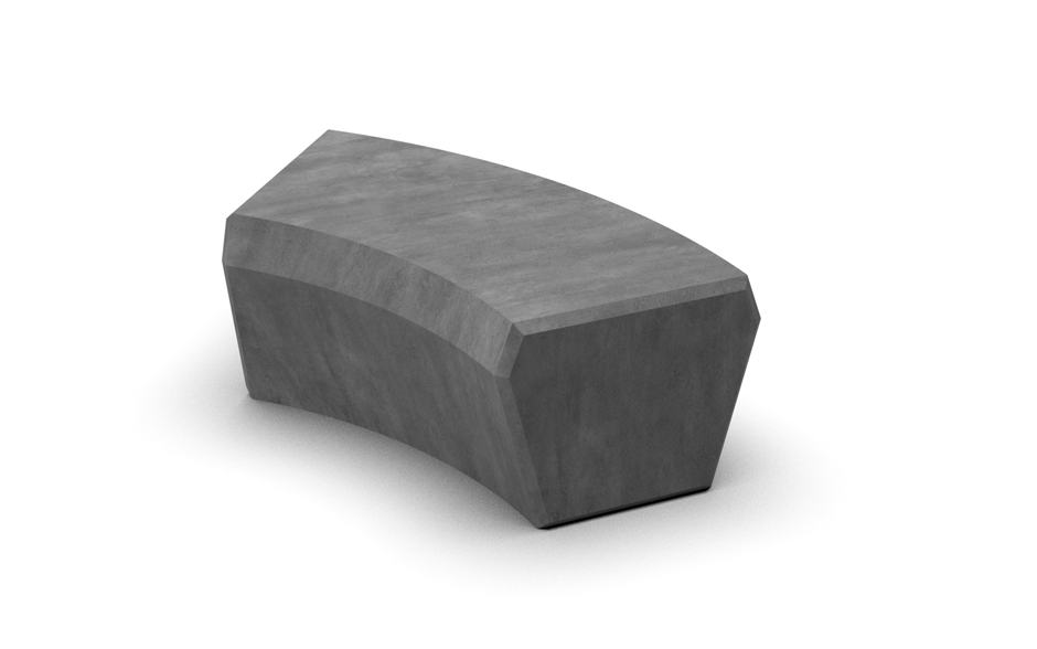 Banc circulaire Rino en béton courbe