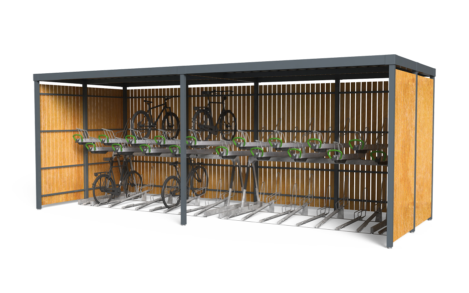 Paleto abri à vélos surélevé bois