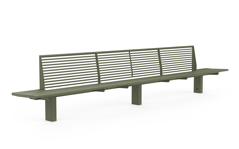Calidum Light banc simple face avec dossier en acier