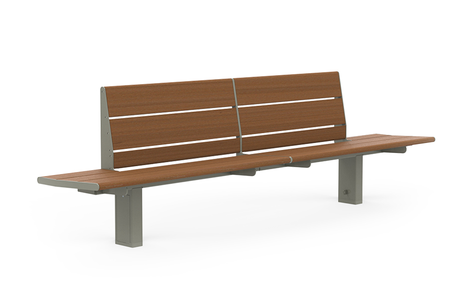 Calidum Light banc simple face avec dossier bambou
