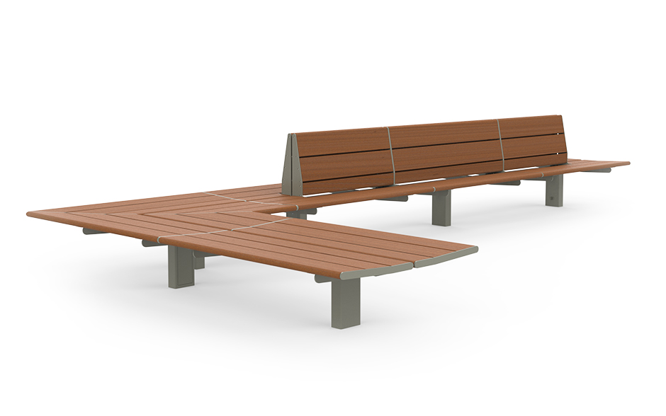Calidum Light banc d’angle avec demi-dossier bambou