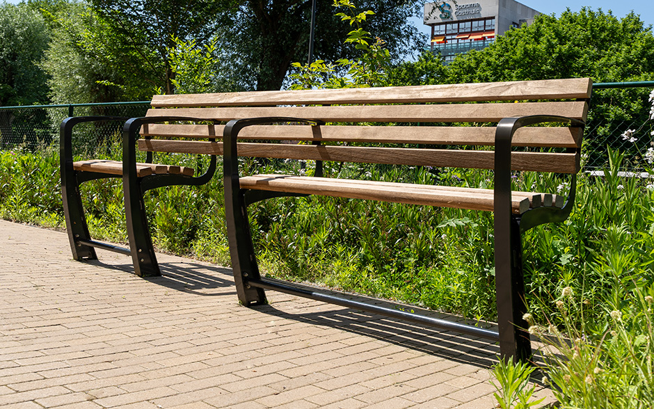 Vivanti banc pour seniors avec dossier 2 + déambulateur + 1 places bois