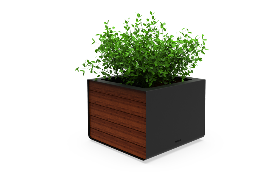 Reposa jardinière acier & bambou 500L