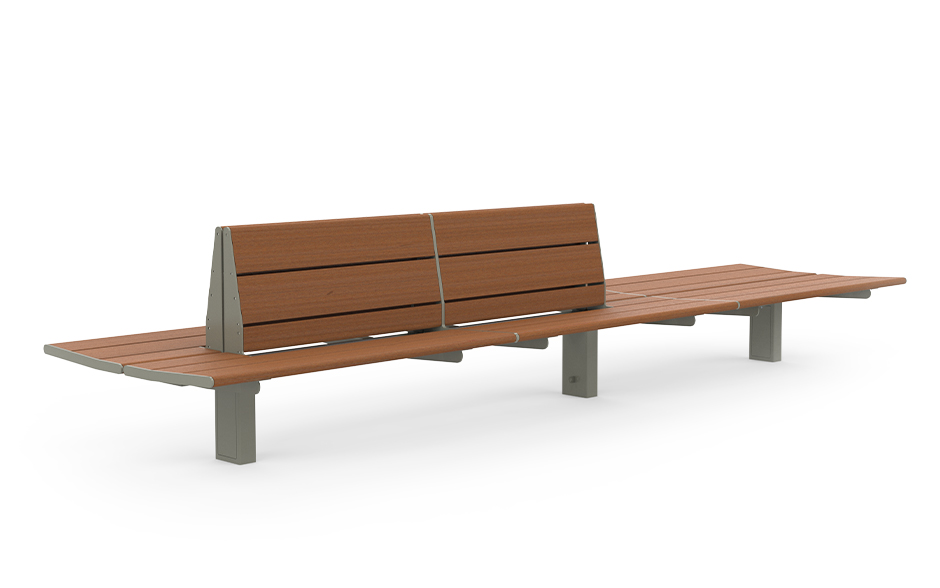 Calidum Light banc double-face avec demi-dossier bambou