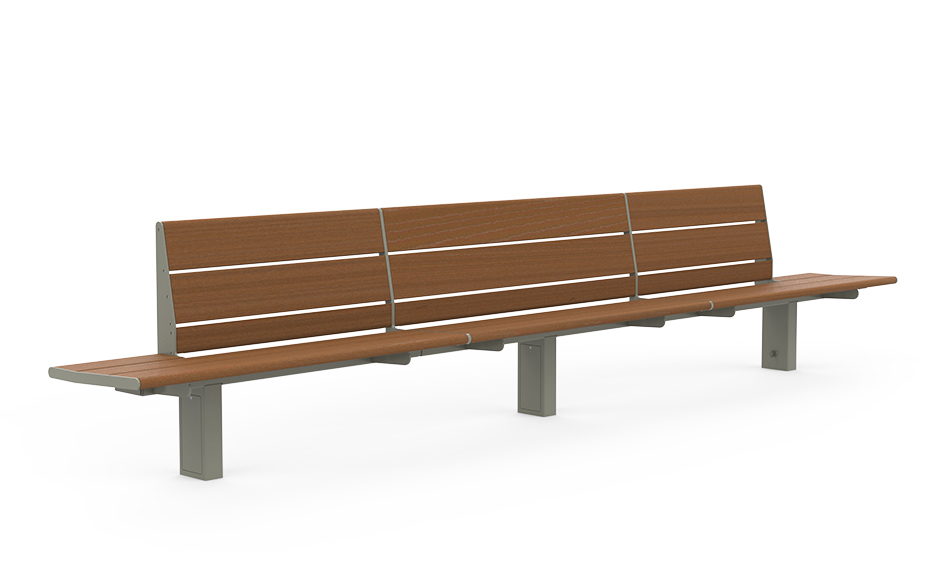 Calidum Light banc simple face avec dossier bambou
