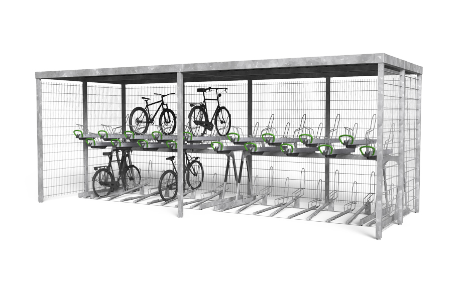 Paleto abri à vélos surélevé acier